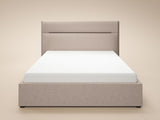 SOLACE+CO Nela Ottoman Bed Woven Fabric Beige Double