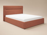 SOLACE+CO Nela Ottoman Bed Woven Fabric Burnt Orange Double