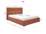 SOLACE+CO Nela Ottoman Bed Woven Fabric Burnt Orange Double
