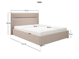 SOLACE+CO Nela Ottoman Bed Woven Fabric Beige Double