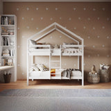 Flair Nest Wooden House Bunk Bed White
