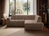 SOLACE+CO Asta 3-Seater Right Corner Sofa Brown Fabric
