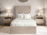 Flair Milan Single Velvet Ottoman Bed-Beige