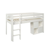 Noomi Nora Solid Wood Mid Sleeper Workstation (FSC-Certified)-White