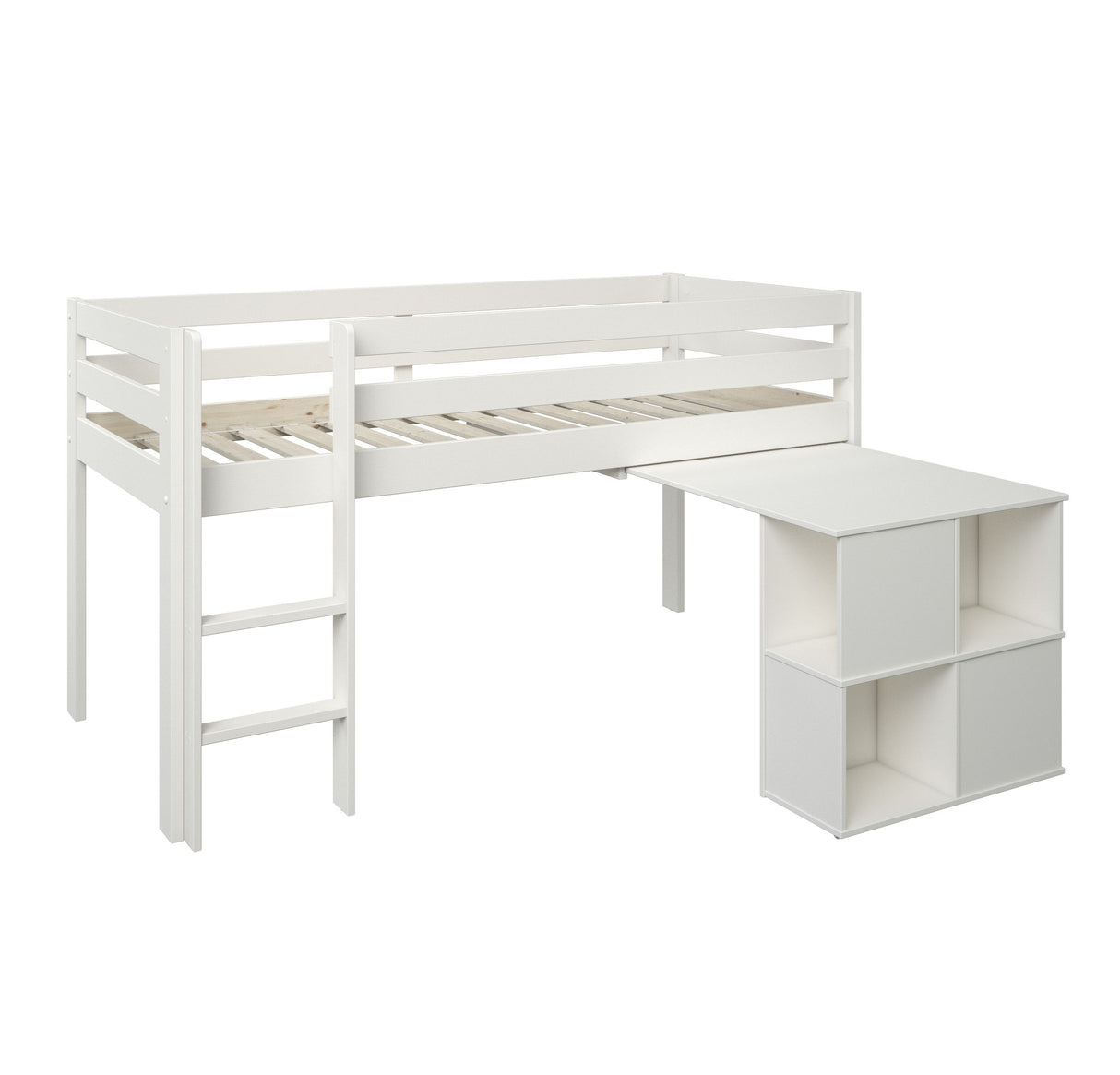 Noomi Nora Solid Wood Mid Sleeper Workstation (FSC-Certified)-White