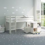 Noomi Nora Solid Wood Mid Sleeper Workstation (FSC-Certified)-White