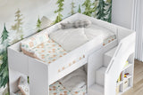 Flair Phobo Staircase Low Compact Bunk Bed White