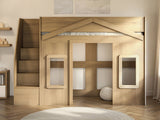 Flair Nixon Playhouse High Sleeper with Storage Oak