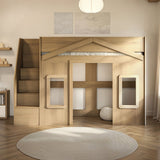 Flair Nixon Playhouse High Sleeper with Storage Oak