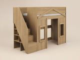 Flair Nixon Playhouse High Sleeper with Storage Oak