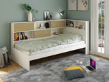 Noomi Jorgi Corner Storage Bed White & Oak (FSC-Certified)