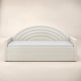 Flair Noa Rainbow Day Bed with Trundle Beige Teddy Fabric