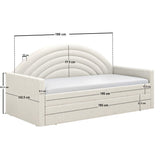 Flair Noa Rainbow Day Bed with Trundle Beige Teddy Fabric