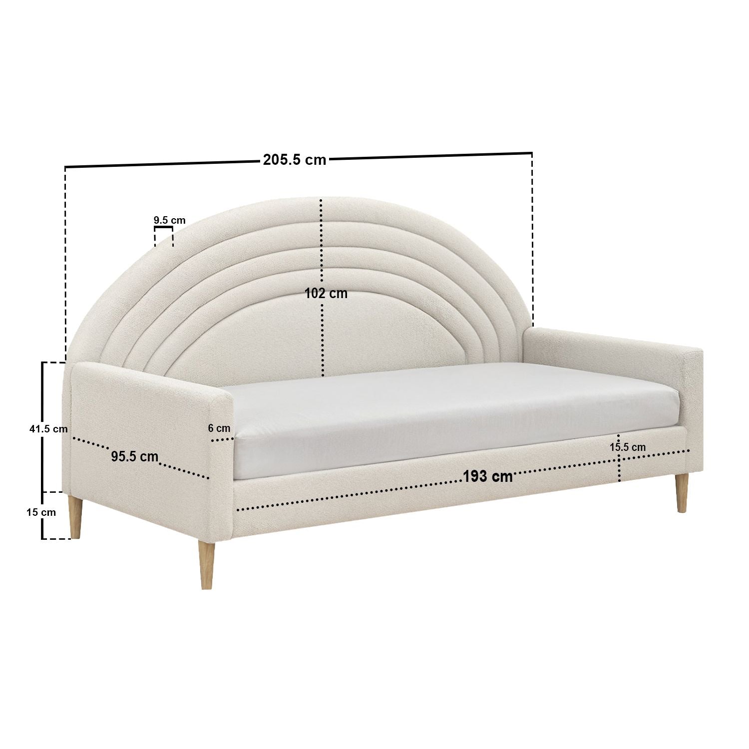 Flair Noa Rainbow Day Bed Teddy Fabric