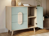 Flair Noah Chest of Drawers Sage Green & Oak