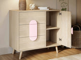 Flair Noah Chest of Drawers Sage Oak & Pink