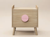 Flair Noah 2 Drawer Bedside Table -Oak & Pink