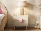 Flair Noah 2 Drawer Bedside Table -Oak & Pink