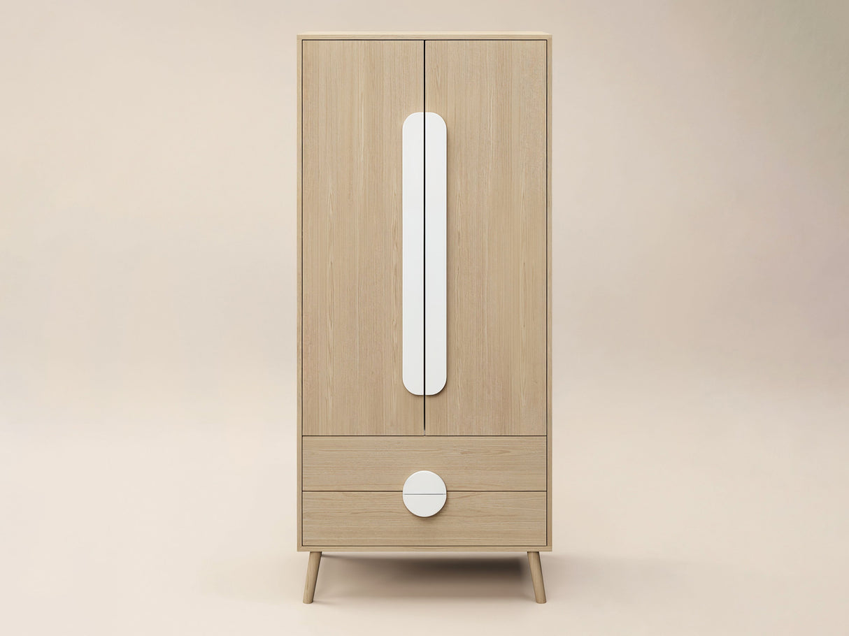 Flair Noah 2 Door Wardrobe with 2 Drawers Oak & White