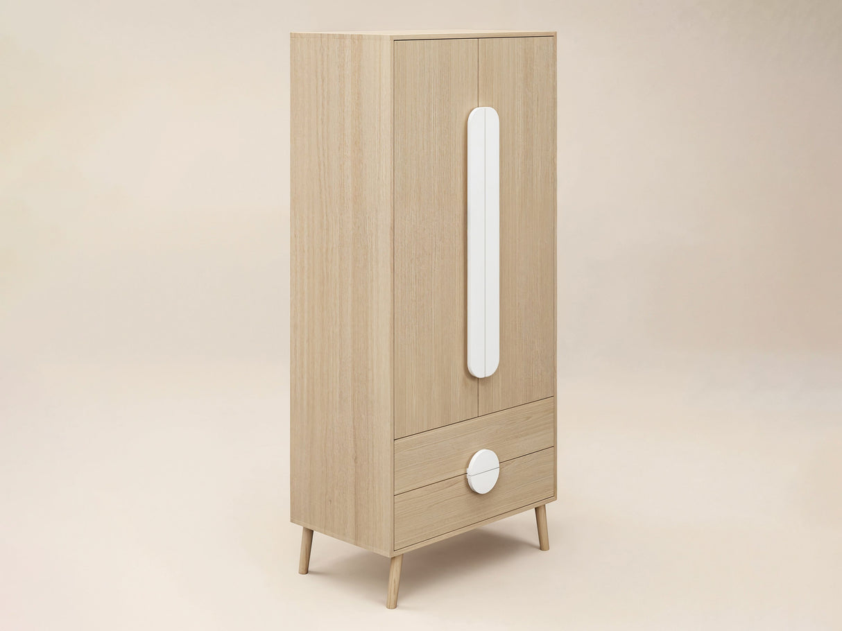 Flair Noah 2 Door Wardrobe with 2 Drawers Oak & White