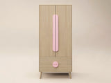 Flair Noah 2 Door Wardrobe with 2 Drawers Oak & Pink