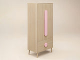Flair Noah 2 Door Wardrobe with 2 Drawers Oak & Pink
