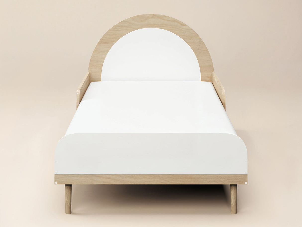 Flair Noah Single Curved Headboard Bed Oak & White