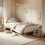 Flair Noah Single Curved Headboard Bed Oak & White