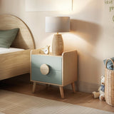 Flair Noah 2 Drawer Bedside Table Sage Green & Oak