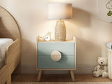 Flair Noah 2 Drawer Bedside Table Sage Green & Oak