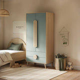 Flair Noah 2 Door Wardrobe with 2 Drawers Sage Green & Oak
