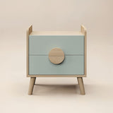 Flair Noah 2 Drawer Bedside Table Sage Green & Oak