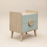Flair Noah 2 Drawer Bedside Table Sage Green & Oak