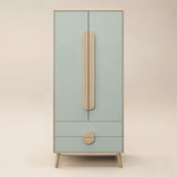 Flair Noah 2 Door Wardrobe with 2 Drawers Sage Green & Oak