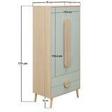 Flair Noah 2 Door Wardrobe with 2 Drawers Sage Green & Oak