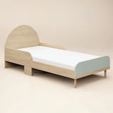 Flair Noah Single Curved Headboard Bed Sage Green & Oak