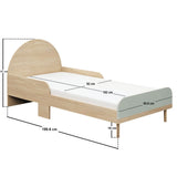 Flair Noah Single Curved Headboard Bed Sage Green & Oak