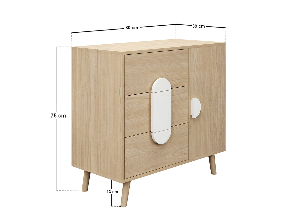 Flair Noah Chest of Drawers Sage Oak & White
