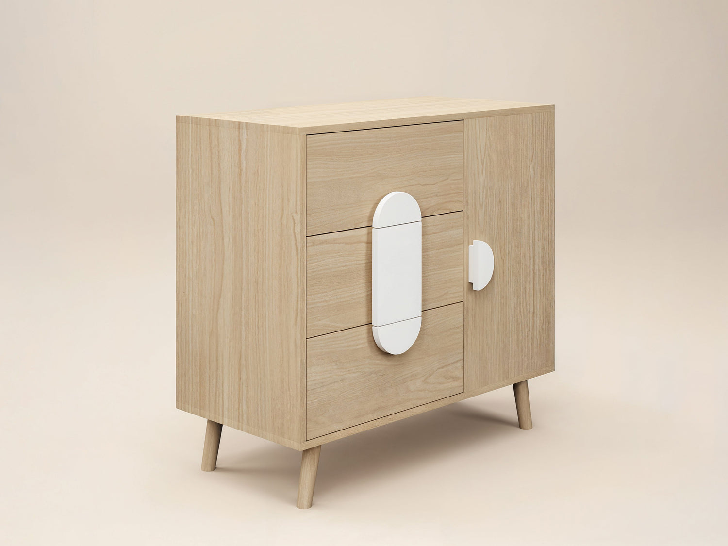 Flair Noah Chest of Drawers Sage Oak & White