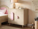 Flair Noah Chest of Drawers Sage Oak & Pink