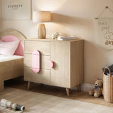 Flair Noah Chest of Drawers Sage Oak & Pink