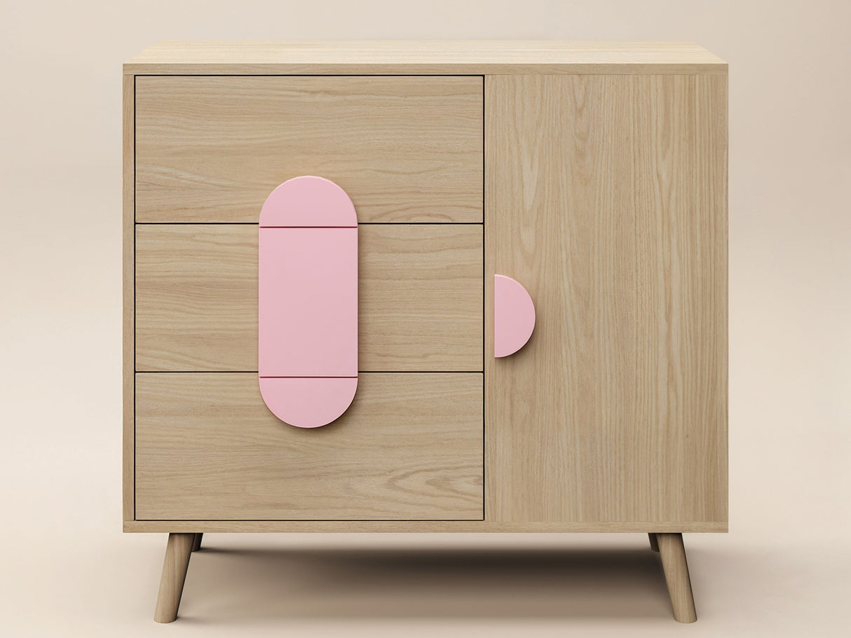 Flair Noah Chest of Drawers Sage Oak & Pink