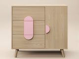 Flair Noah Chest of Drawers Sage Oak & Pink