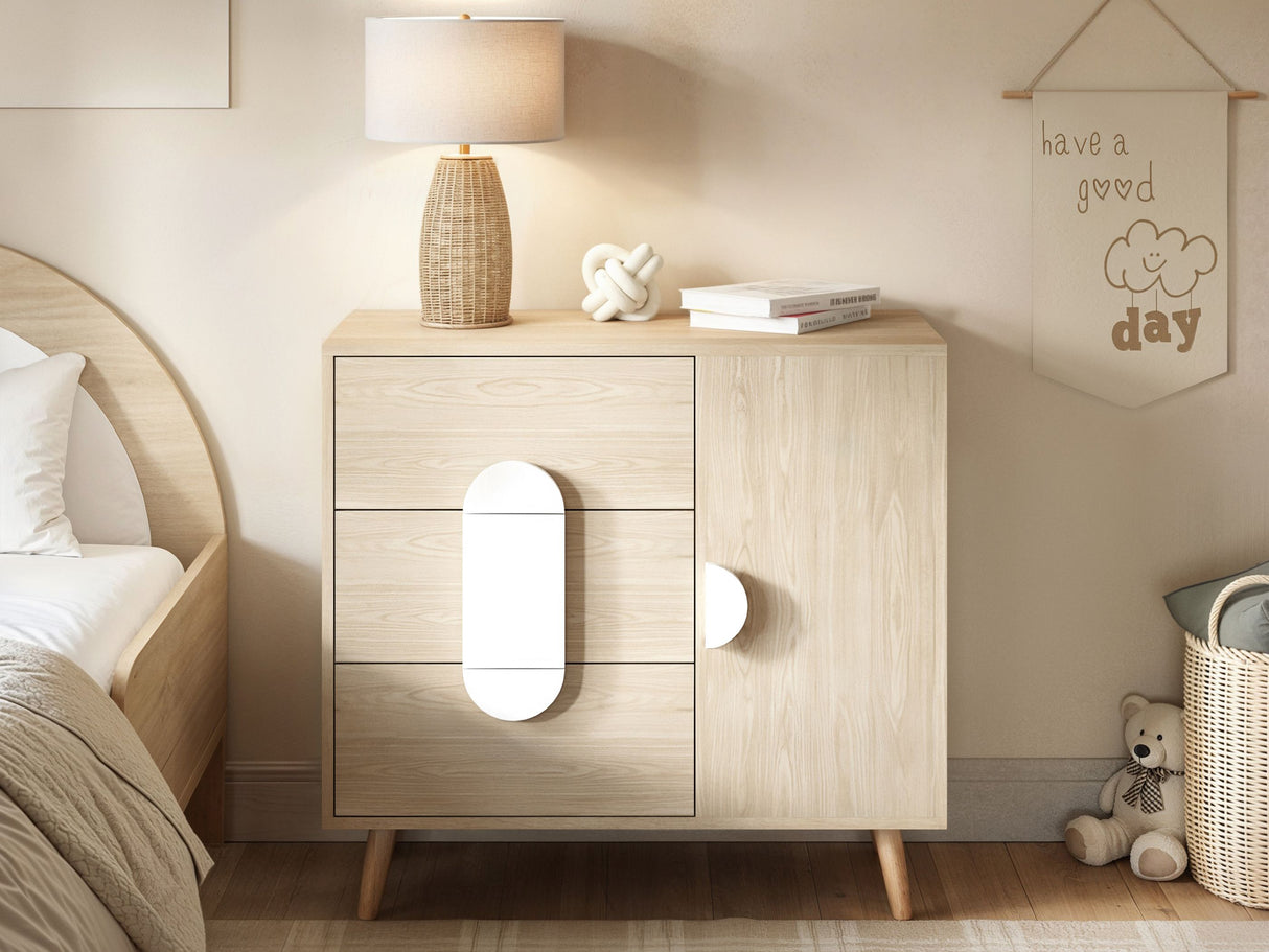 Flair Noah Chest of Drawers Sage Oak & White