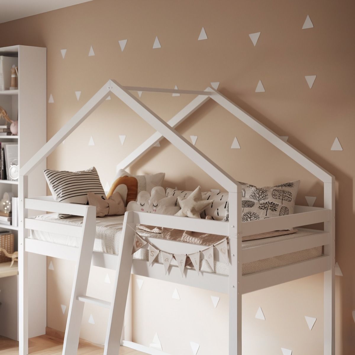 Flair Nook House Mid Sleeper White Wooden