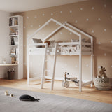 Flair Nook House Mid Sleeper White Wooden