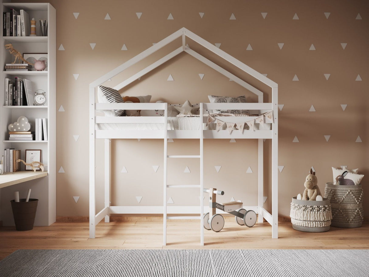 Flair Nook House Mid Sleeper White Wooden