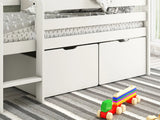 Noomi Solid Wood Shorty Mid Sleeper with Crate Drawers White (FSC-Certified)