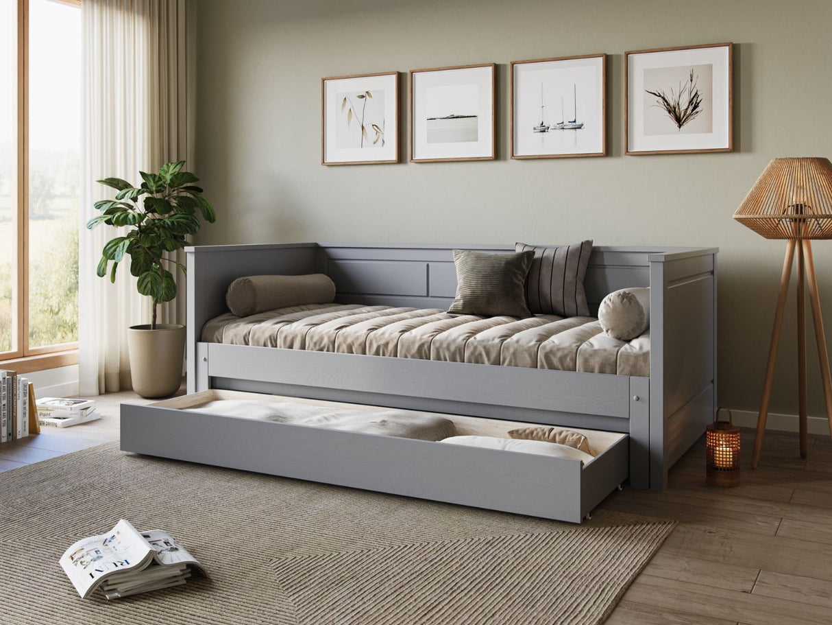 Noomi Erika Guest Bed with Drawer Grey (FSC-Certified)