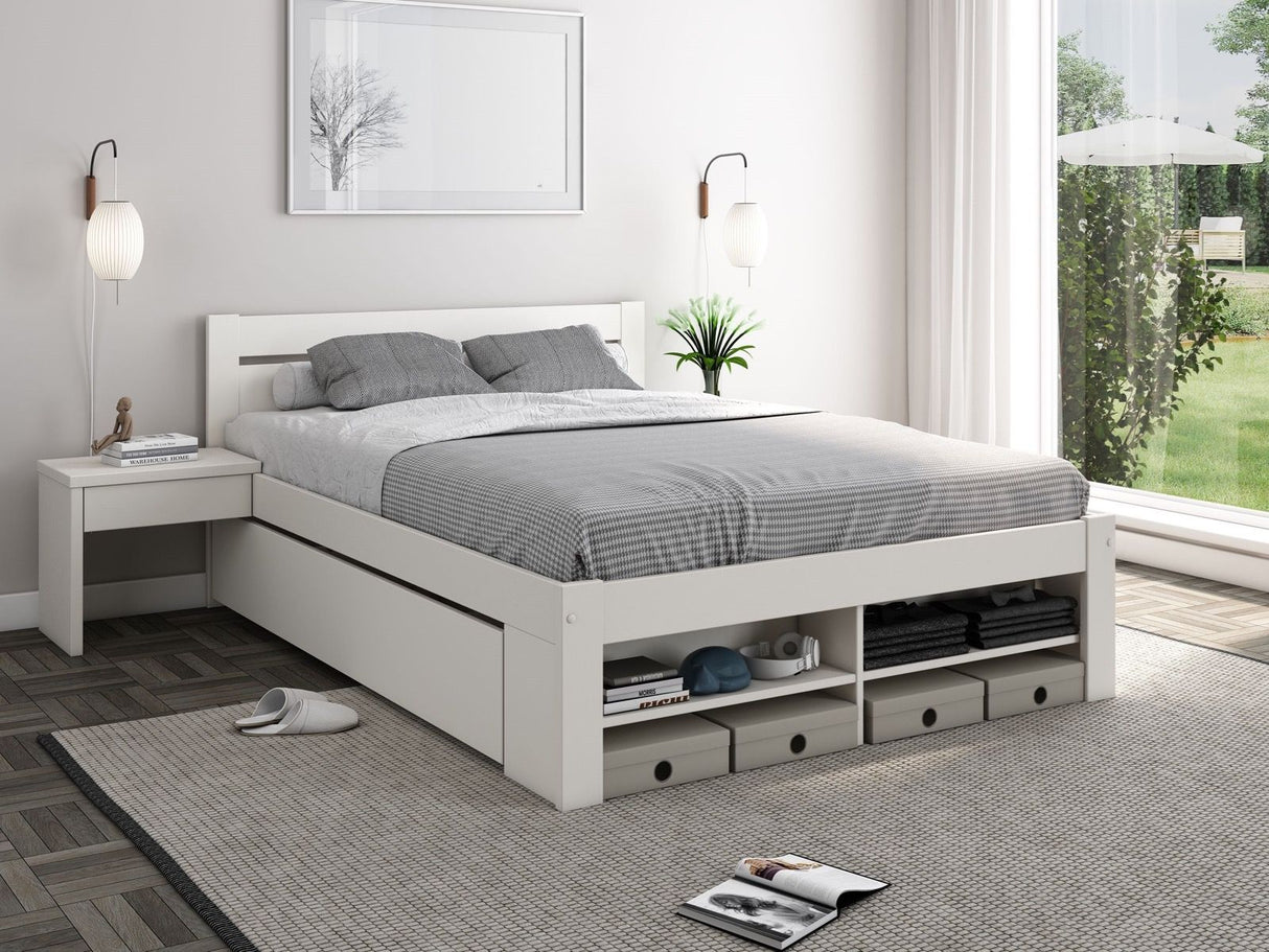 Noomi Pradis Double Storage Bed White (FSC-Certified)